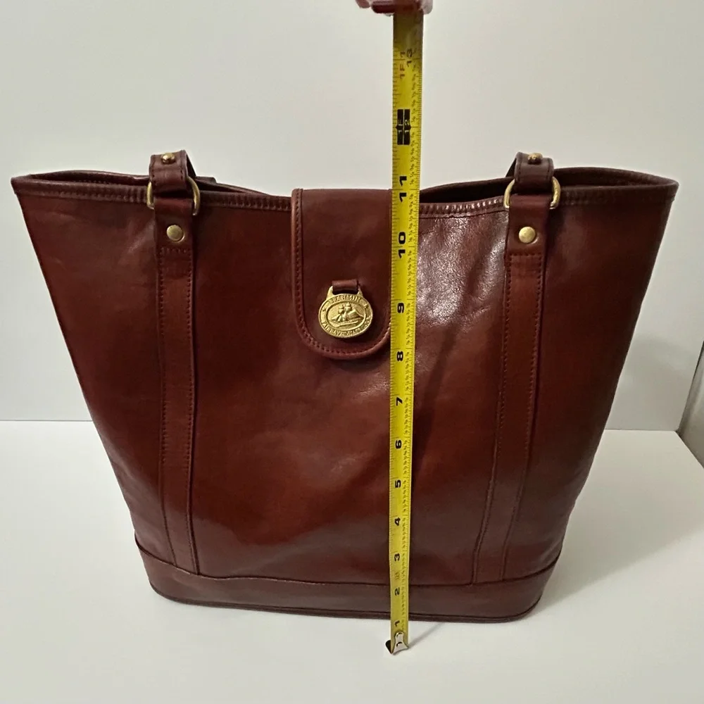 Brahmin - Vintage Brown Leather Tote Bag - Picture 12 of 16
